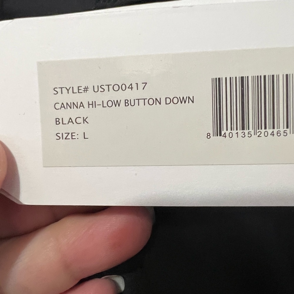 Hi Low stretch twill button down